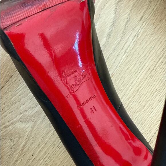Christian Louboutin Stiletto Pumps Palais Royal Size 41 Black Red - Picture 9 of 10
